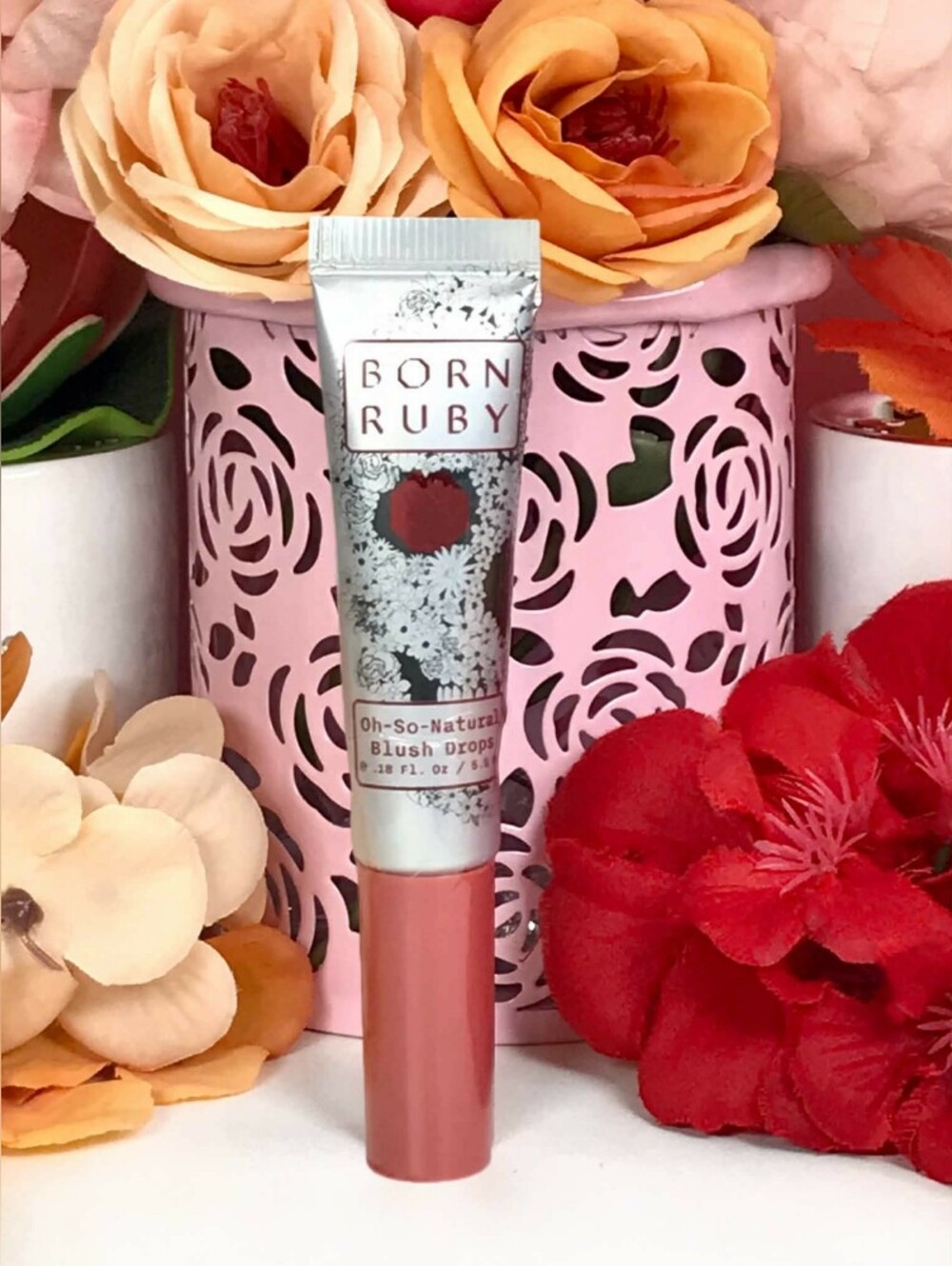 🟢 3/$19! Born Ruby Oh-So-Natural Blush Drops in Peach Charmeuse 5.5ml *NEW